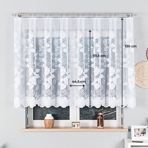 Firanka żakardowa na metry 023006 wysokość 130 cm kolor biały