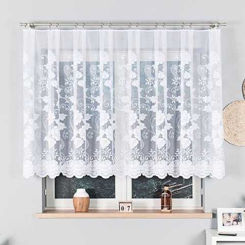 Firanka żakardowa na metry 023006 wysokość 130 cm kolor biały