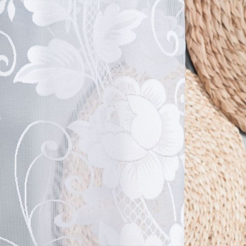 Firanka żakardowa na metry 023006 wysokość 130 cm kolor biały