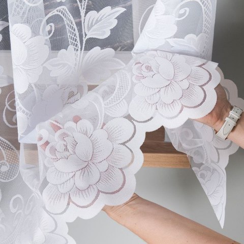 Firanka żakardowa na metry 023006 wysokość 130 cm kolor biały