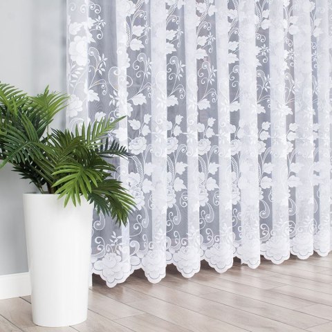 Firanka żakardowa na metry 023006 wysokość 230 cm kolor biały