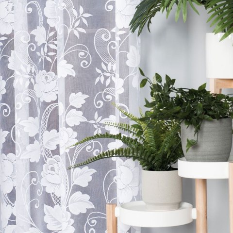 Firanka żakardowa na metry 023006 wysokość 230 cm kolor biały