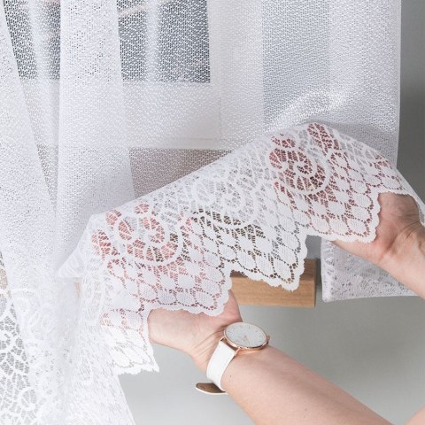 Firanka żakardowa na metry 001539 wysokość 150 cm kolor biały