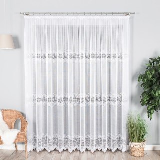 VIOLETTA Firanka żakardowa ze wzorem pasowym, wysokość 270cm, kolor 001 biały 001539/BLY/001/000270/1
