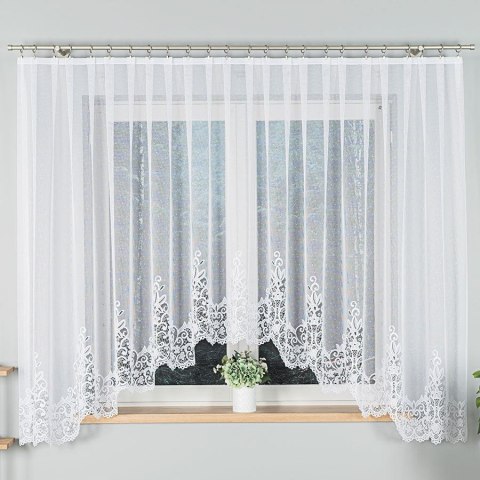 Gotowa Firanka żakardowa BERENIKA 400x170cm, kolor biały