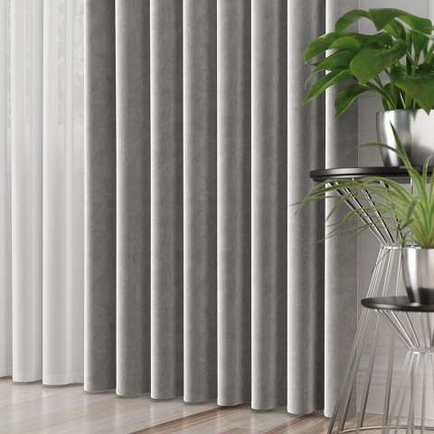 VELVET Tkanina dekoracyjna, wysokość 300cm, kolor 068 szary VELVET/TZP/068/000300/1