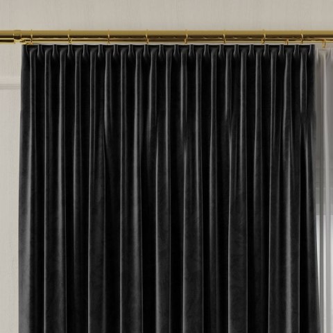 VELVET Tkanina dekoracyjna, wysokość 300cm, kolor 111 czarny VELVET/TZP/111/000300/1