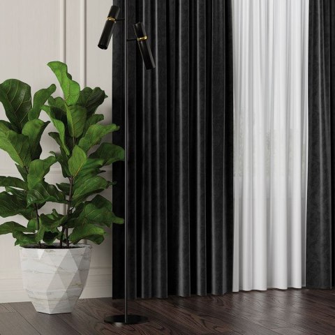 VELVET Tkanina dekoracyjna, wysokość 300cm, kolor 111 czarny VELVET/TZP/111/000300/1