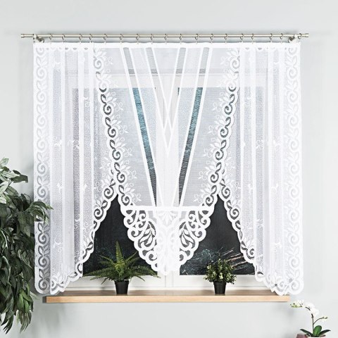 Firanka gotowa żakardowa ROZALIA rozmiar 160x250 cm kolor biały