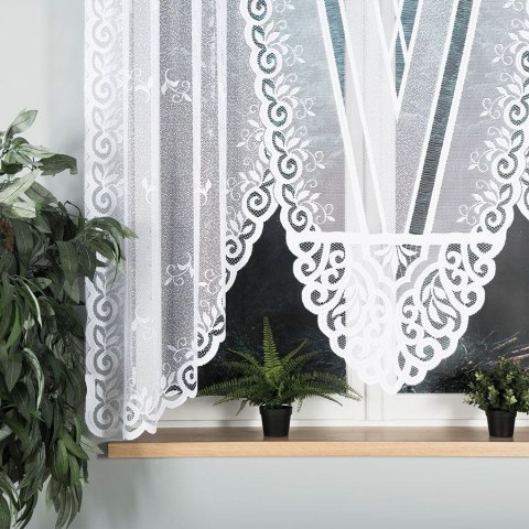 Firanka gotowa żakardowa ROZALIA rozmiar 160x250 cm kolor biały