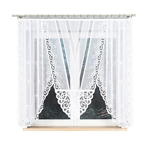 Firanka gotowa żakardowa ROZALIA rozmiar 160x250 cm kolor biały