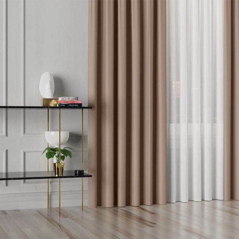 GRETA Tkanina dekoracyjna typu blackout, wysokość 320cm, kolor 007 jasny brązowy 004204/TDP/007/000320/1