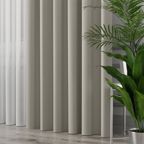 GRETA Tkanina dekoracyjna typu blackout, wysokość 320cm, kolor 010 szaro-beżowy 004204/TDP/010/000320/1