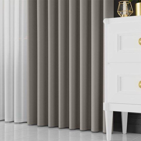 GRETA Tkanina dekoracyjna typu blackout, wysokość 320cm, kolor 011 szary 004204/TDP/011/000320/1