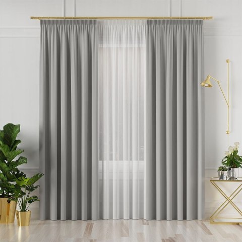 GRETA Tkanina dekoracyjna typu blackout, wysokość 320cm, kolor 012 jasny szary 004204/TDP/012/000320/1