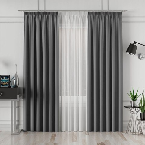 GRETA Tkanina dekoracyjna typu blackout, wysokość 320cm, kolor 014 grafitowy 004204/TDP/014/000320/1