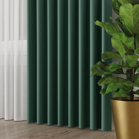 GRETA Tkanina dekoracyjna typu blackout, wysokość 320cm, kolor 017 butelkowy zielony 004204/TDP/017/000320/1