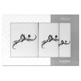 KOMPLET RĘCZNIKÓW 3 30X50 CM, 50X90 CM, 70X140 CM BIAŁY