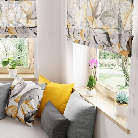 Peruga, Tkanina dekoracyjna Lino, wysokość 190cm, kolor 001 musztardowy D00008/LIN/001/000190/1