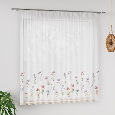 KWIATY POLNE Firanka z ołowianką WOAL, wysokość 157cm, kolor 001 D00129/WOA/001/000157/1