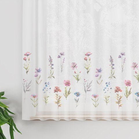 KWIATY POLNE Firanka z ołowianką WOAL, wysokość 157cm, kolor 001 D00129/WOA/001/000157/1