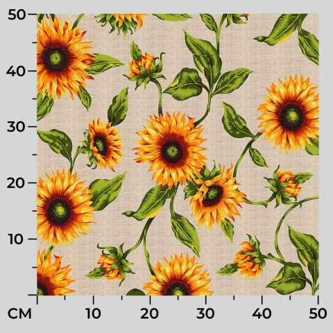 SŁONECZNIKI Tkanina dekoracyjna, 140cm, kolor 001 TZ7030/075/001/140000/1