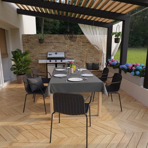 LOTUS Tkanina dekoracyjna wodoodporna, wysokość 300cm, kolor 016 grafitowy TD0008/TDP/016/000300/1