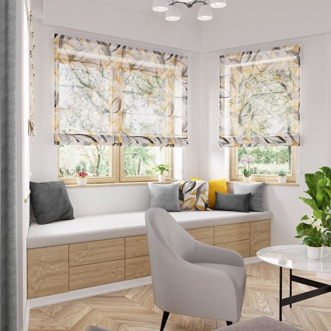 Peruga, Tkanina dekoracyjna Lino, wysokość 190cm, kolor 001 musztardowy D00008/LIN/001/000190/1