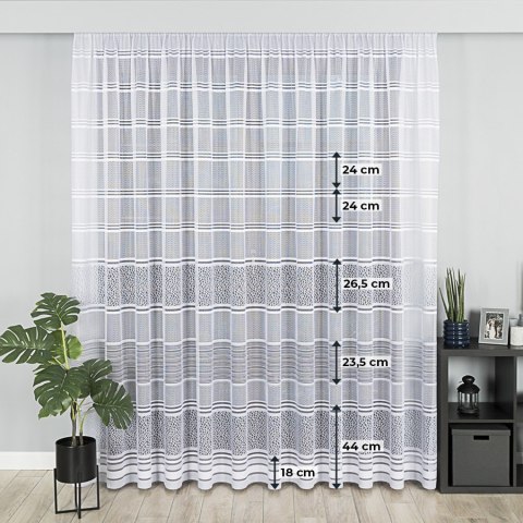 Firanka żakardowa na metry 017834 wysokość 250 cm kolor szary