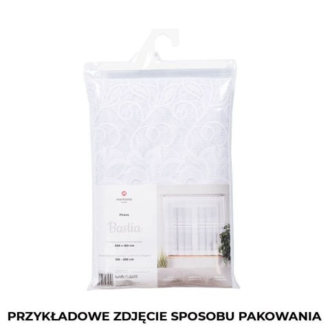Stwórz harmonijną przestrzeń dzięki gotowej żakardowej firance BASTIA 120x350 cm w kolorze białym