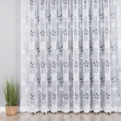 Firanka żakardowa na metry 049885 wysokość 300 cm kolor biały
