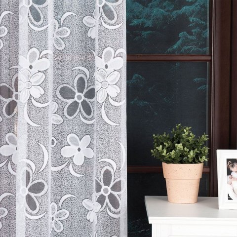 Firanka żakardowa na metry 049885 wysokość 300 cm kolor biały