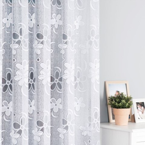 Firanka żakardowa na metry 049885 wysokość 300 cm kolor biały