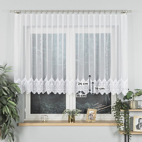 Firanka haftowana na metry 241736 wysokość 120 cm kolor biały