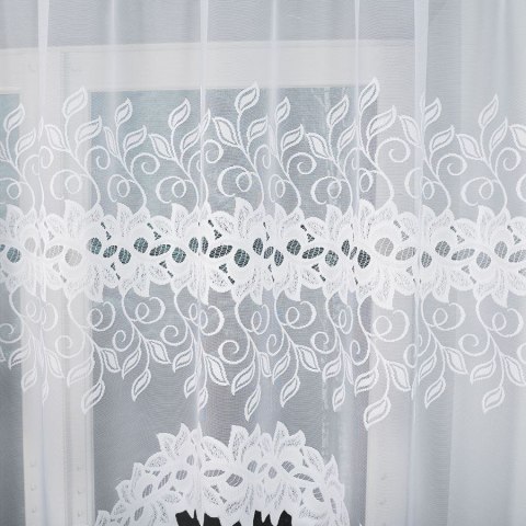 Firanka gotowa żakardowa BASTIA 130x300 cm kolor biały