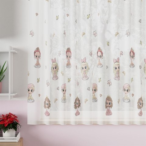 PRINCESS Firanka z ołowianką WOAL, wysokość 157cm, kolor 001 różowy D00086/WOP/001/000157/1