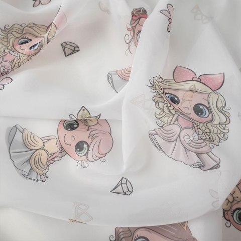 PRINCESS Firanka z ołowianką WOAL, wysokość 157cm, kolor 001 różowy D00086/WOP/001/000157/1