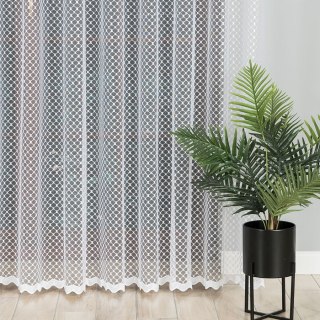 Firanka haftowana ze wzorem po całości, wysokość 250cm, kolor 001 biały 008283/020/001/000250/1