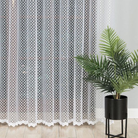 Firanka haftowana ze wzorem po całości, wysokość 250cm, kolor 001 biały 008283/020/001/000250/1