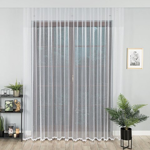 Firanka haftowana ze wzorem po całości, wysokość 250cm, kolor 001 biały 008283/020/001/000250/1