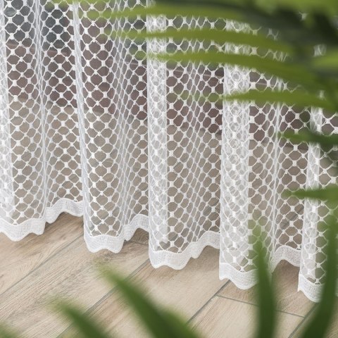 Firanka haftowana ze wzorem po całości, wysokość 250cm, kolor 001 biały 008283/020/001/000250/1