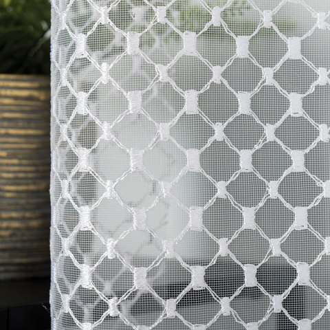 Firanka haftowana ze wzorem po całości, wysokość 250cm, kolor 001 biały 008283/020/001/000250/1