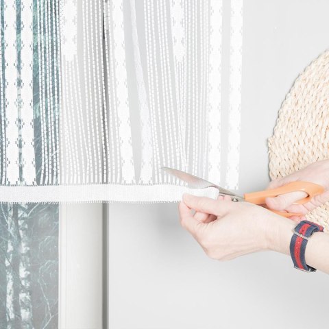 INARA Zazdrostka makramowa żakardowa gotowa, szerokość 180 x wysokość 75cm, kolor 001 biały 001470/ZAZ/001/180075/1