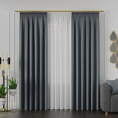 RUFUS Tkanina dekoracyjna dwustronna, wysokość 320cm, kolor 675 szaroniebieski TD0017/TDP/675/000320/1