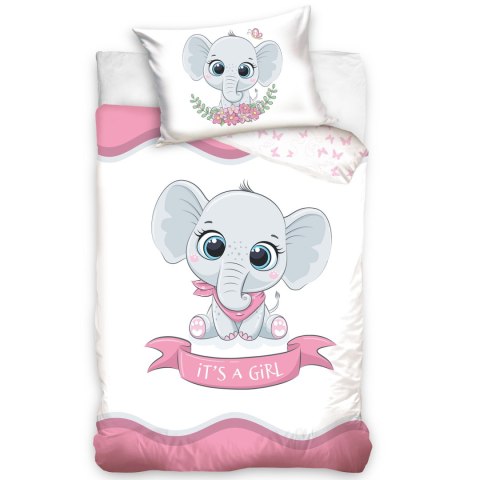 Pościel bawełna 90X120 + 40x60 Baby Słonik pink Pościel bawełna 90X120 + 40x60 Baby Słonik pink