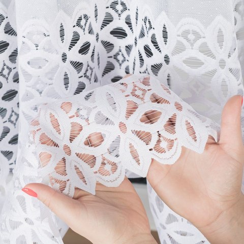 Firanka żakardowa na metry 018869 wysokość 120 cm kolor biały