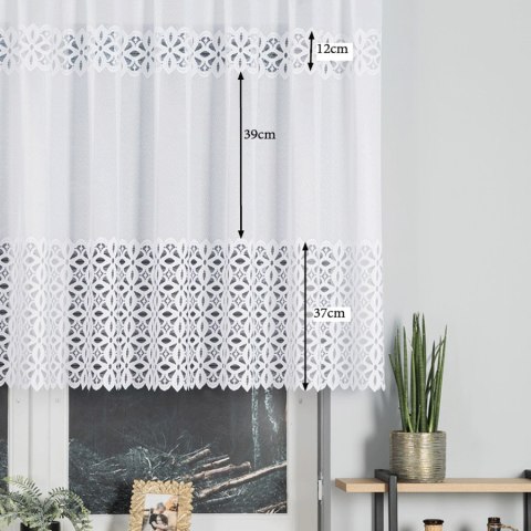 Firanka żakardowa na metry 018869 wysokość 120 cm kolor biały
