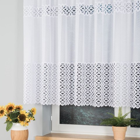 Firanka żakardowa na metry 018869 wysokość 130 cm kolor biały