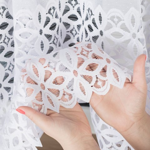 Firanka żakardowa na metry 018869 wysokość 130 cm kolor biały