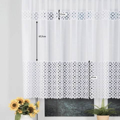 Firanka żakardowa na metry 018869 wysokość 130 cm kolor biały